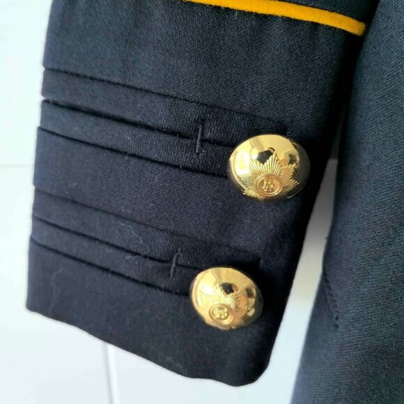PRICH Wool Military Trench Coat – Navy with Gold Trim - Picture 7 of 10